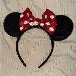 Disney Black and Red Sequin Bow Ears